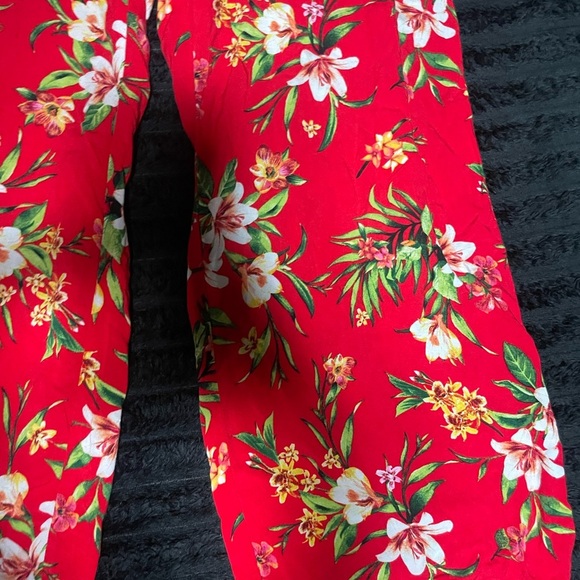 Joe Benbasset Red Floral Straight Leg Pants - Picture 6 of 7